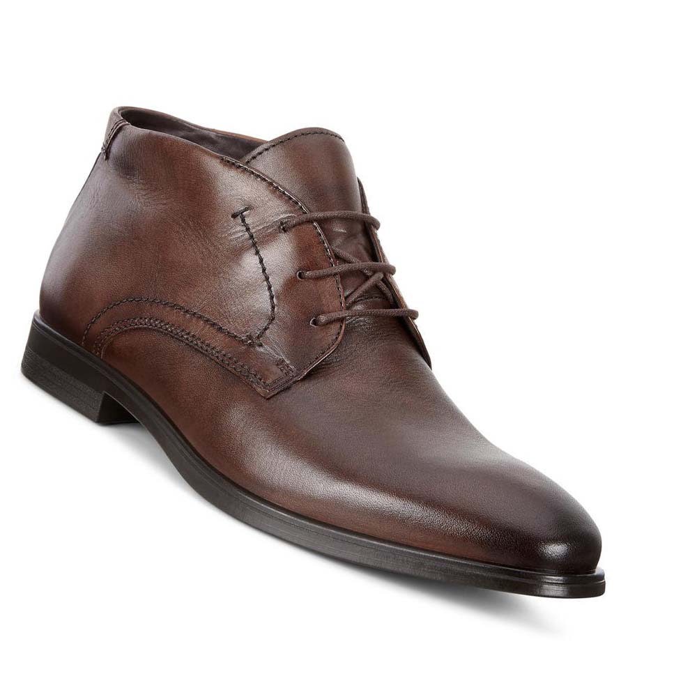 Men's Ecco Melbourne Dress Boots Brown | USA 442DFM